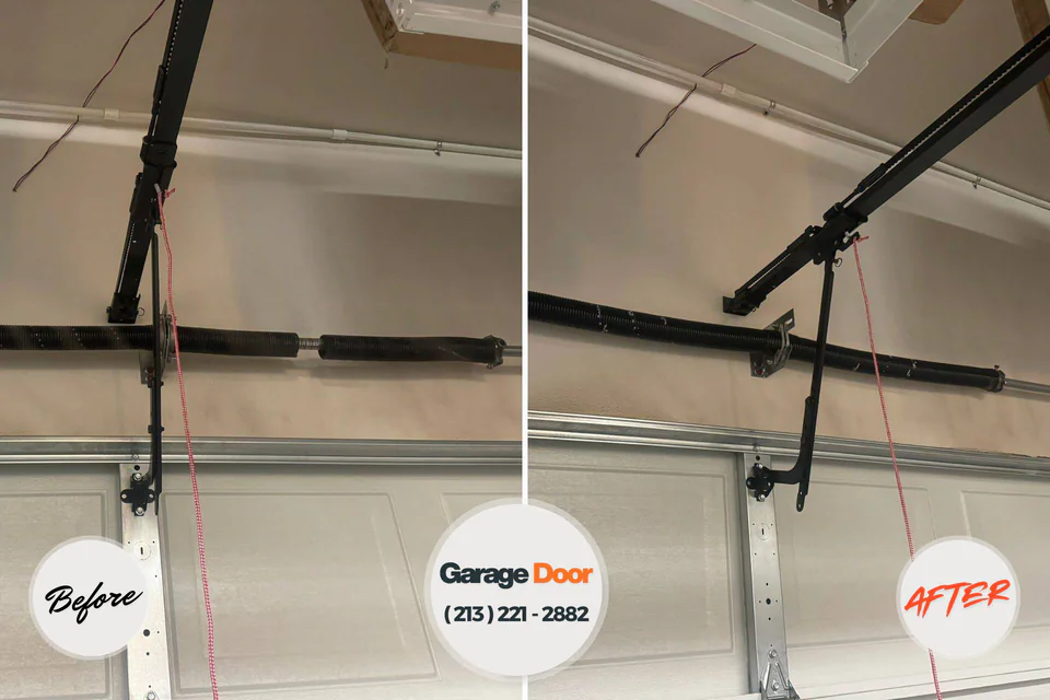 Before and after: garage door spring repair Magnolia, TX